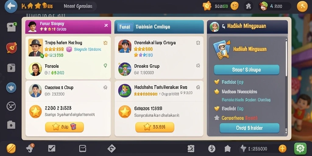 Aksi seru dalam mode petualangan multiplayer yang kompetitif.