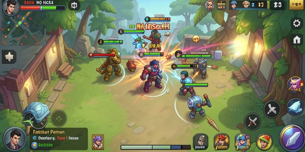 Tangkapan layar memperlihatkan antarmuka multiplayer yang interaktif.